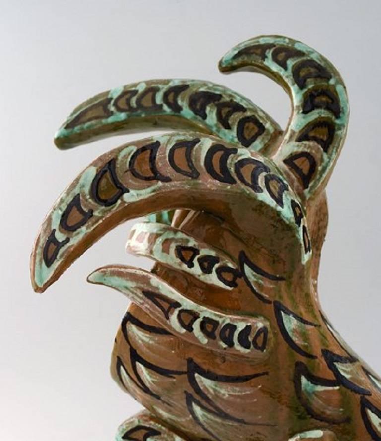20ième siècle Helge Christoffersen - Grande figurine unique de coq en vente