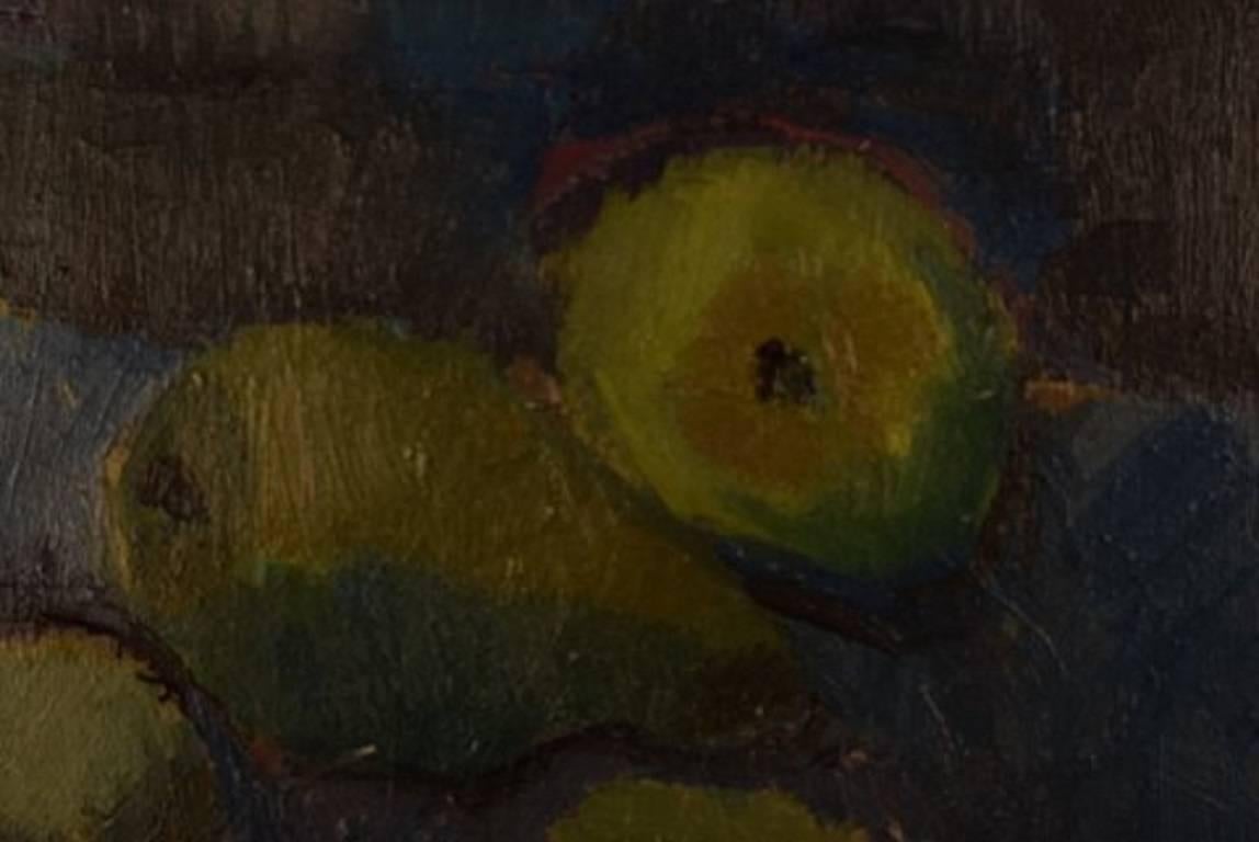 Modernist Still Life with Pears, Mid-20th Century Oil on Canvas 1