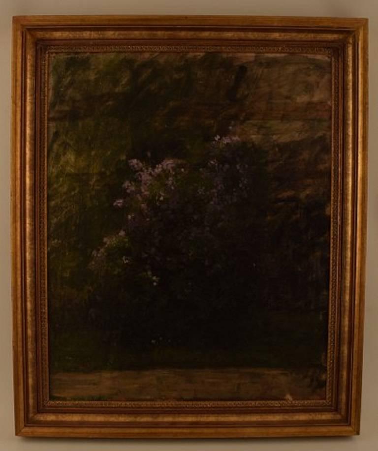 Danish flower painter, early 20th century, flowers in landscape.
Oil on board.
Measures: 43 x 33 cm. The frame measures 4 cm.
In perfect condition.