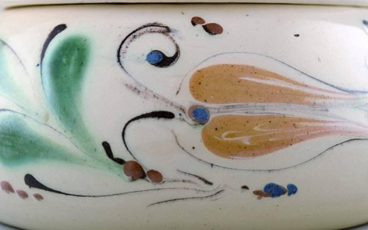 Kähler, Denmark, Glazed Lidded Bowl with Handles, Stoneware, Stamped, 1930s In Excellent Condition For Sale In Copenhagen, DK