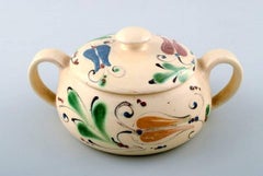 Kähler, Denmark, Glazed Lidded Bowl with Handles, Stoneware, Stamped, 1930s