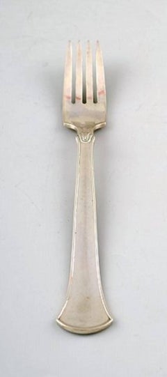 Hans Hansen Silverware Number 5, Two Luncheons Forks in Sterling Silver