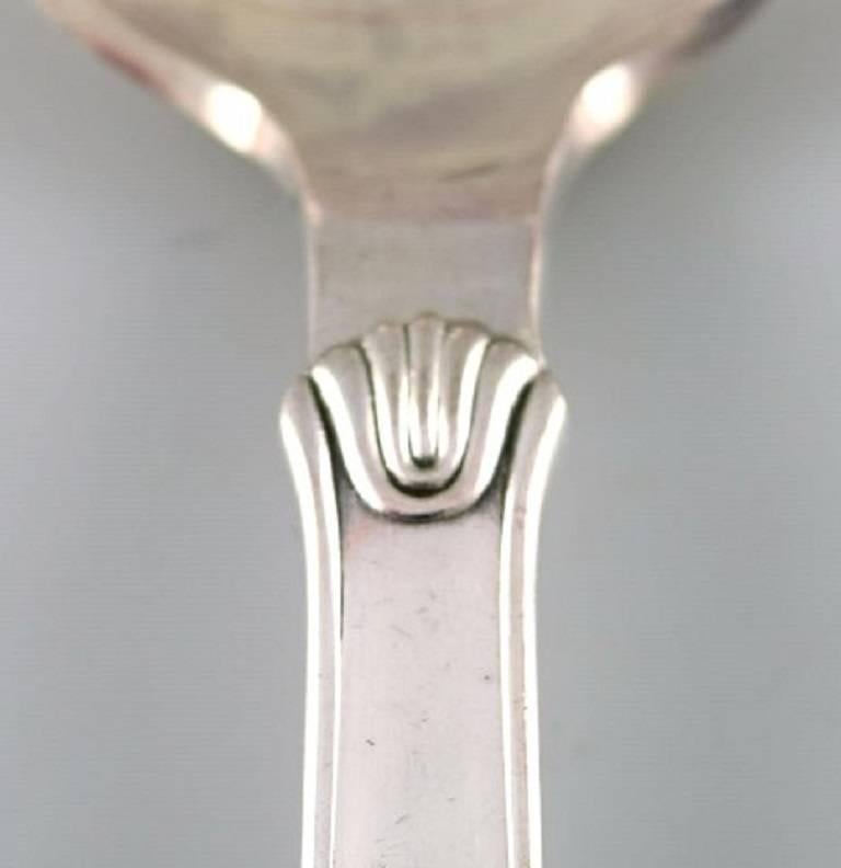 Art Deco Hans Hansen Silverware Number 5, Seven Dessert Spoons in Sterling Silver