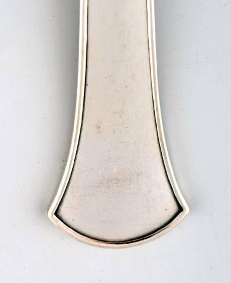 Danish Hans Hansen Silverware Number 5, Two Dinner Spoons in Sterling Silver