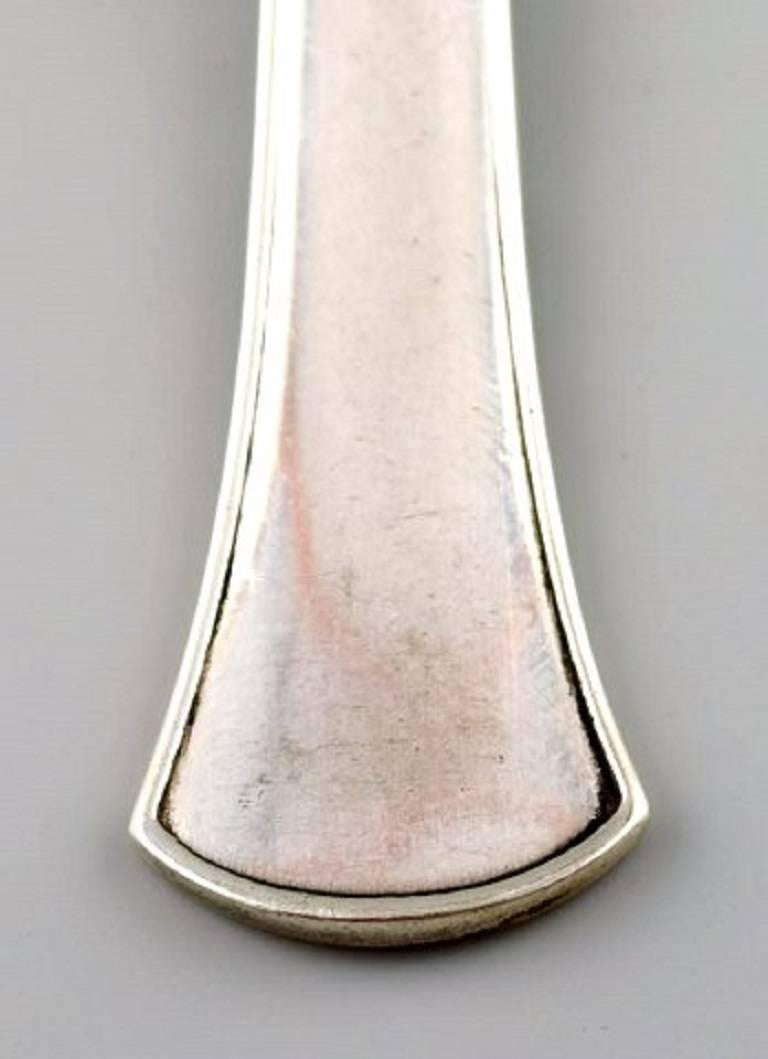 Danish Hans Hansen Silverware Number 5 in Sterling Silver, Seven Tea Spoons