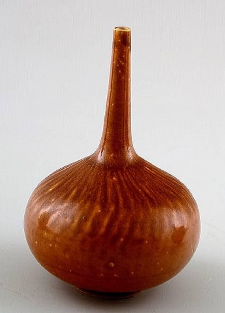 Swedish Yngve Blixt for Höganäs, Collection of Unique Ceramic Vases in Brown Glazes