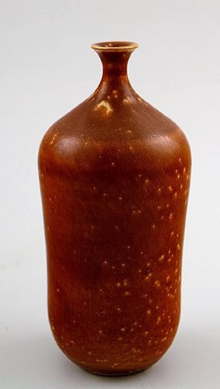 Scandinavian Modern Yngve Blixt for Höganäs, Collection of Unique Ceramic Vases in Brown Glazes