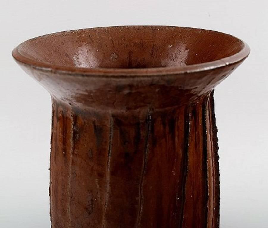 Late 20th Century Swedish Ceramist, Ceramic Vase in Rustic Style, 1980s