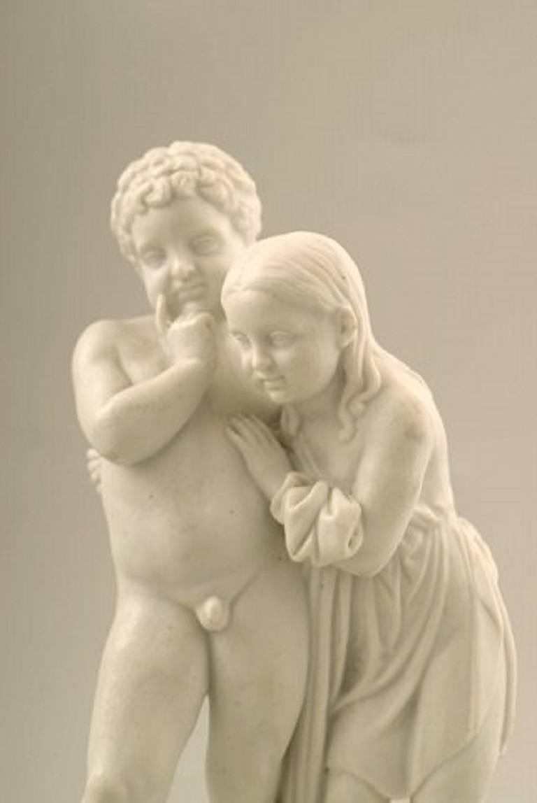 Neoclassical Antique B&G 'Bing & Grondahl' Rare Biscuit Figure, Late 19th Century For Sale