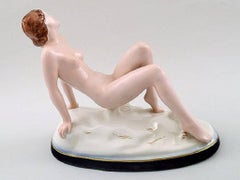 Art Deco Royal Dux Woman, Porcelain