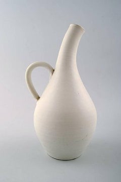 Nittsjö Ceramic Jug in White Glaze, Modern Design