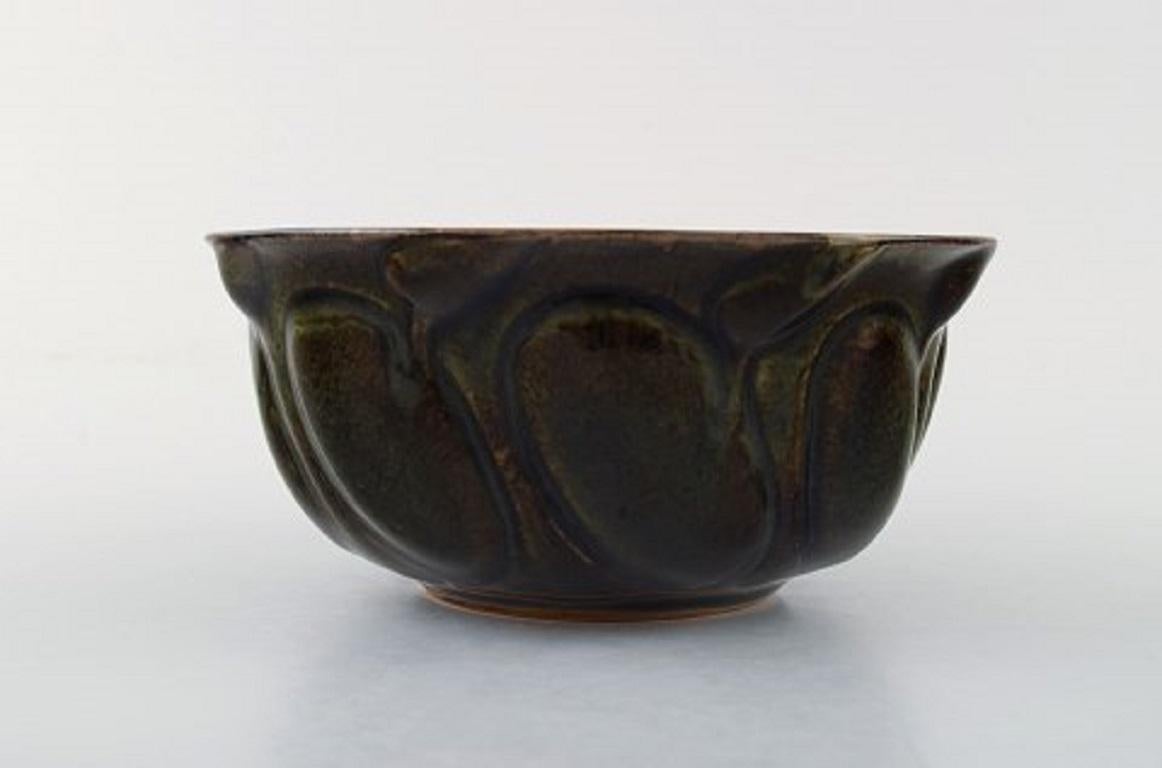 Danish Axel Salto for Royal Copenhagen, Stoneware Bowl, Modeled in Organic Form