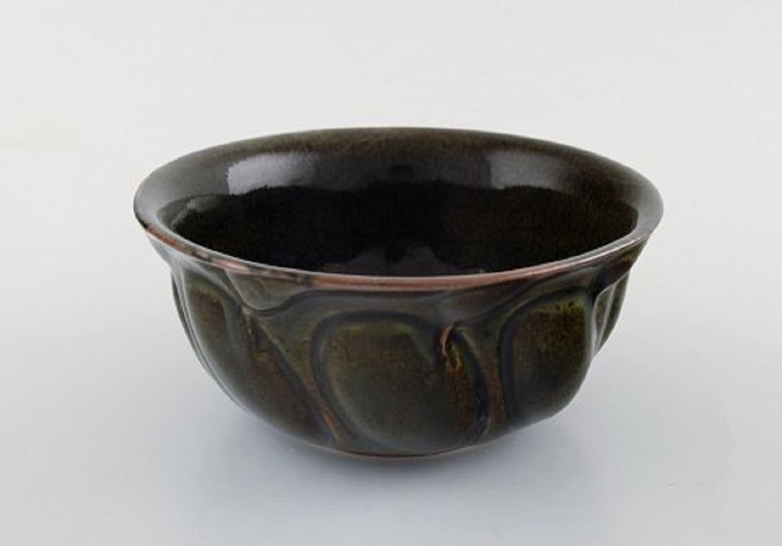 Mid-20th Century Axel Salto for Royal Copenhagen, Stoneware Bowl, Modeled in Organic Form