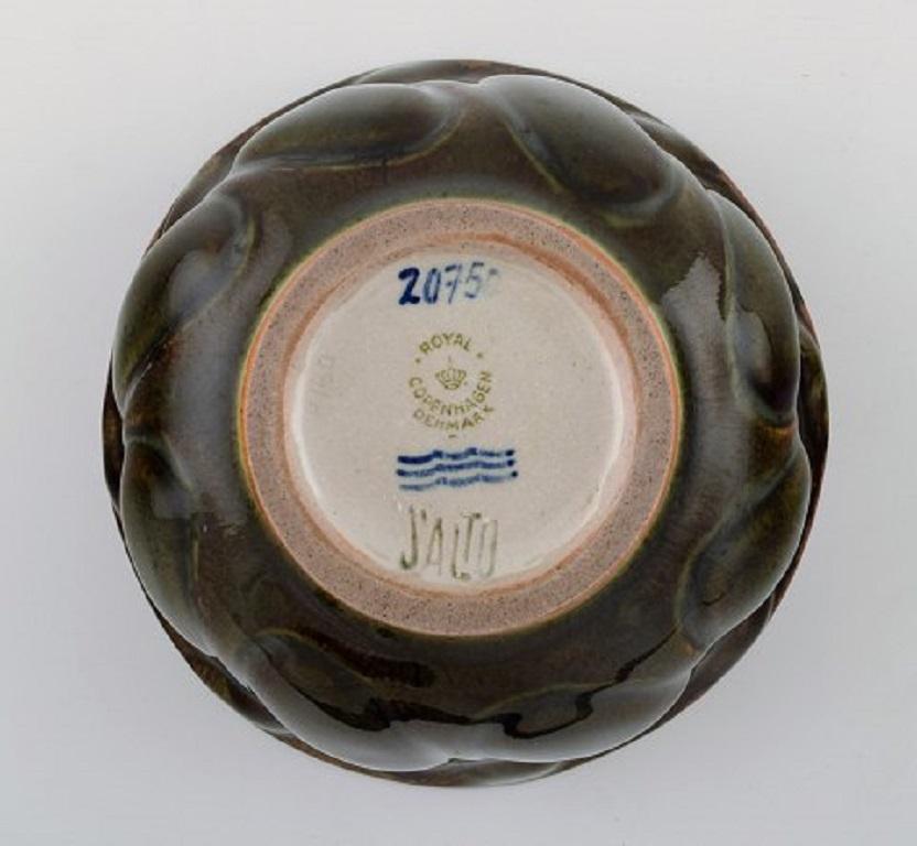 Axel Salto for Royal Copenhagen, Stoneware Bowl, Modeled in Organic Form 3