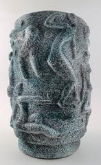 Large and Rare Jazz Vase by Soren Kongstrand, Josephine Baker Motifs