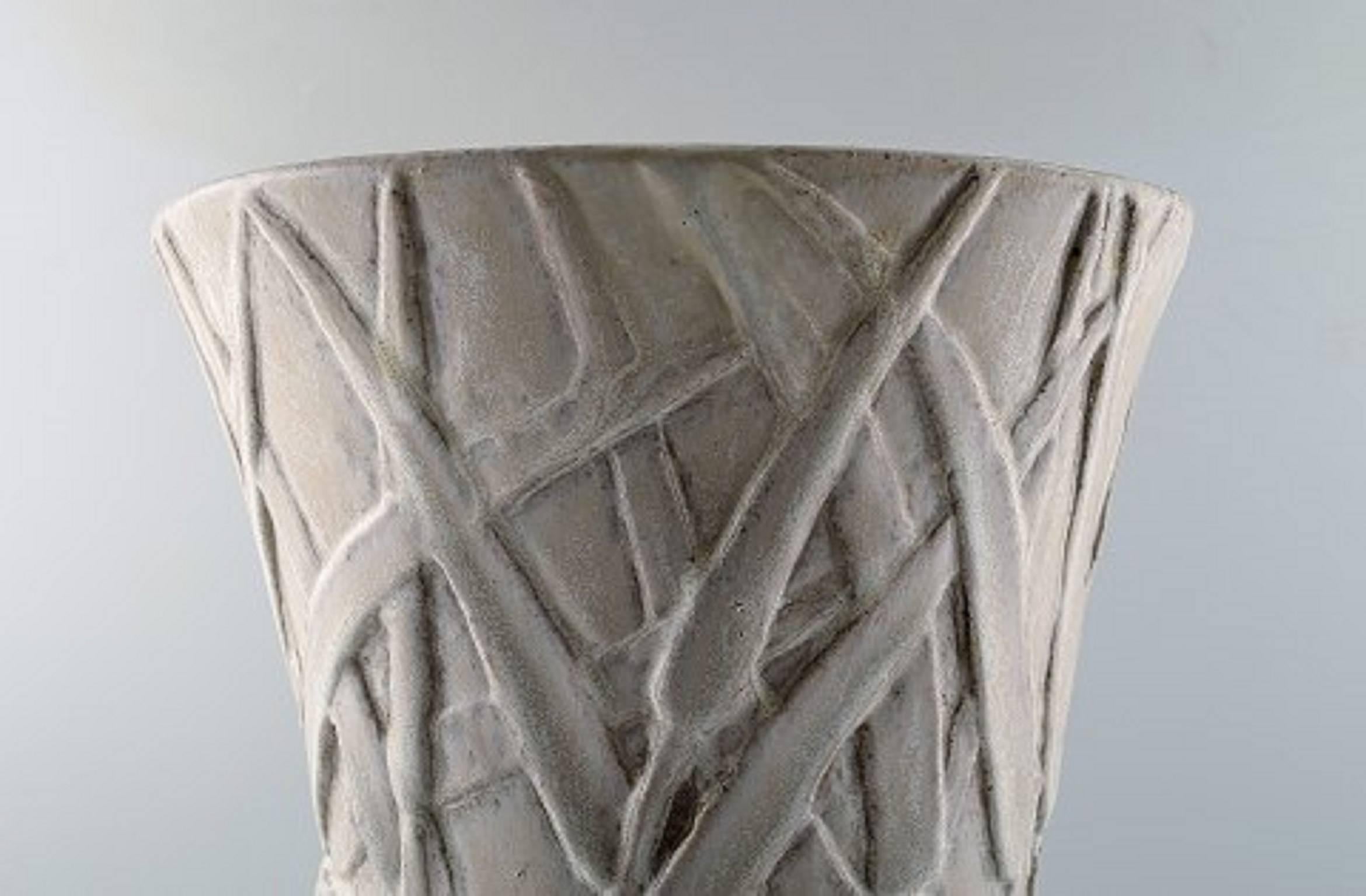 Colossal Saxbo Stoneware Vase by Hugo Liisberg In Good Condition In Copenhagen, DK
