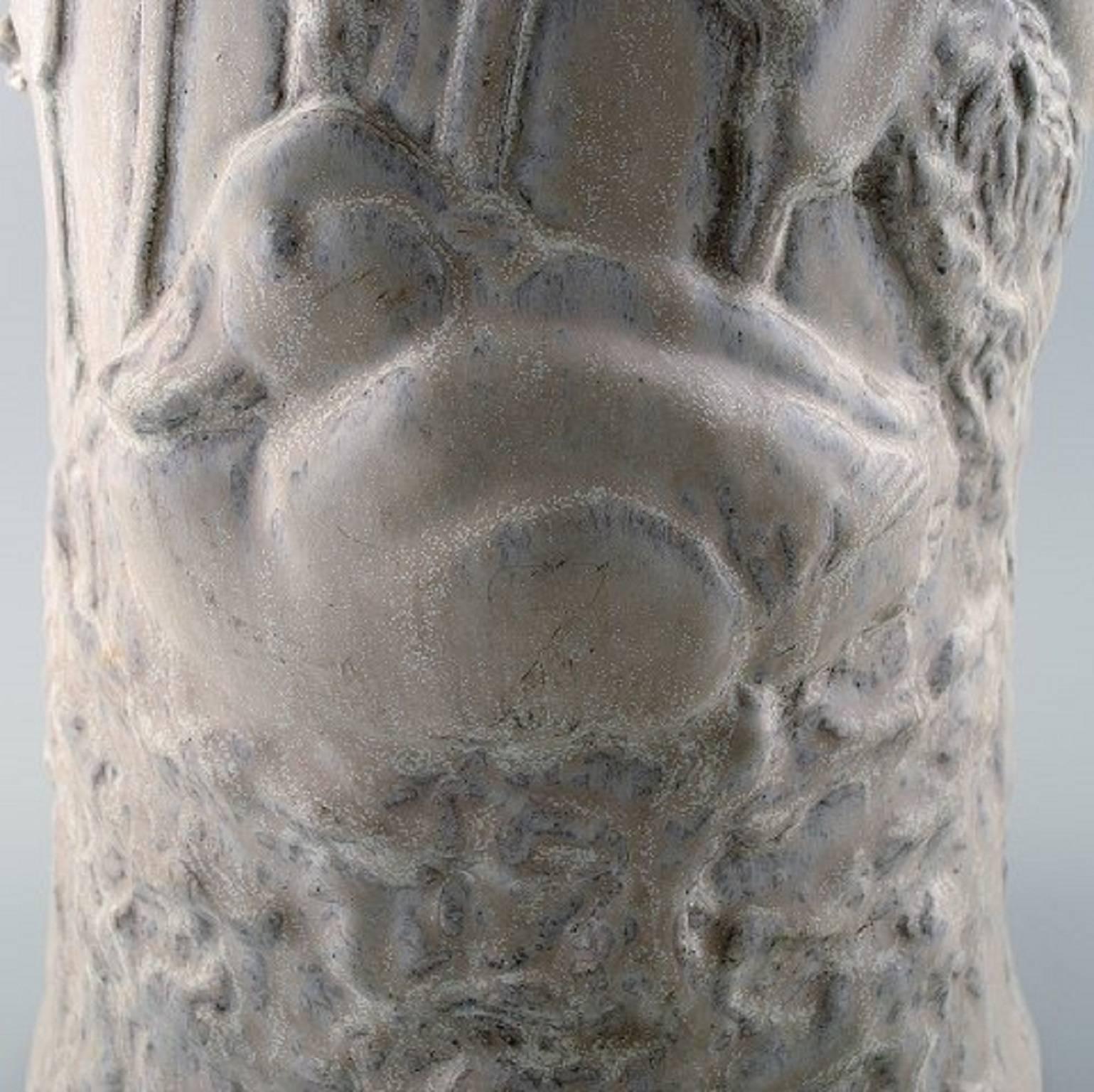 Mid-20th Century Colossal Saxbo Stoneware Vase by Hugo Liisberg