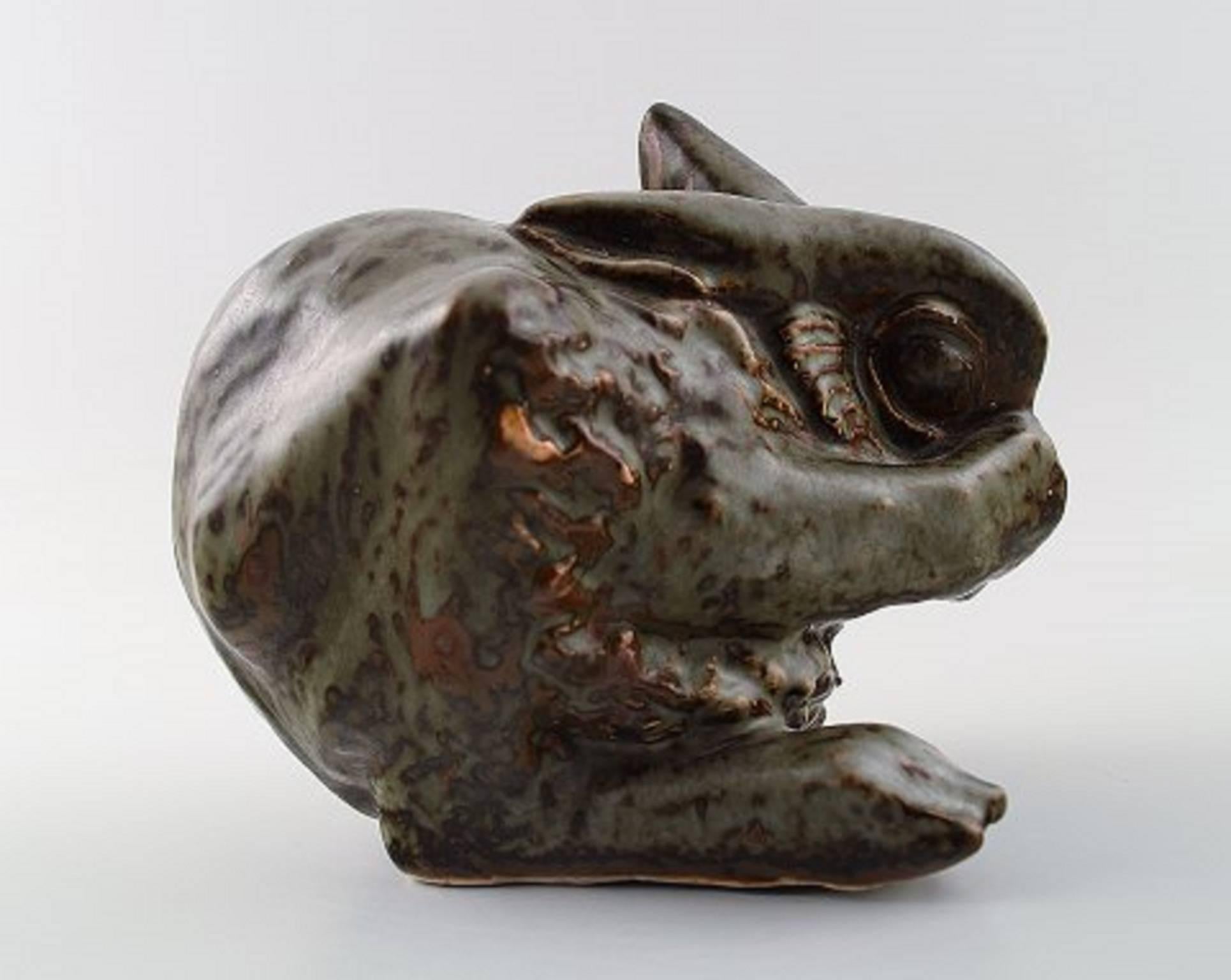Art Deco Saxbo Rabbit in Stoneware by Hugo Liisberg