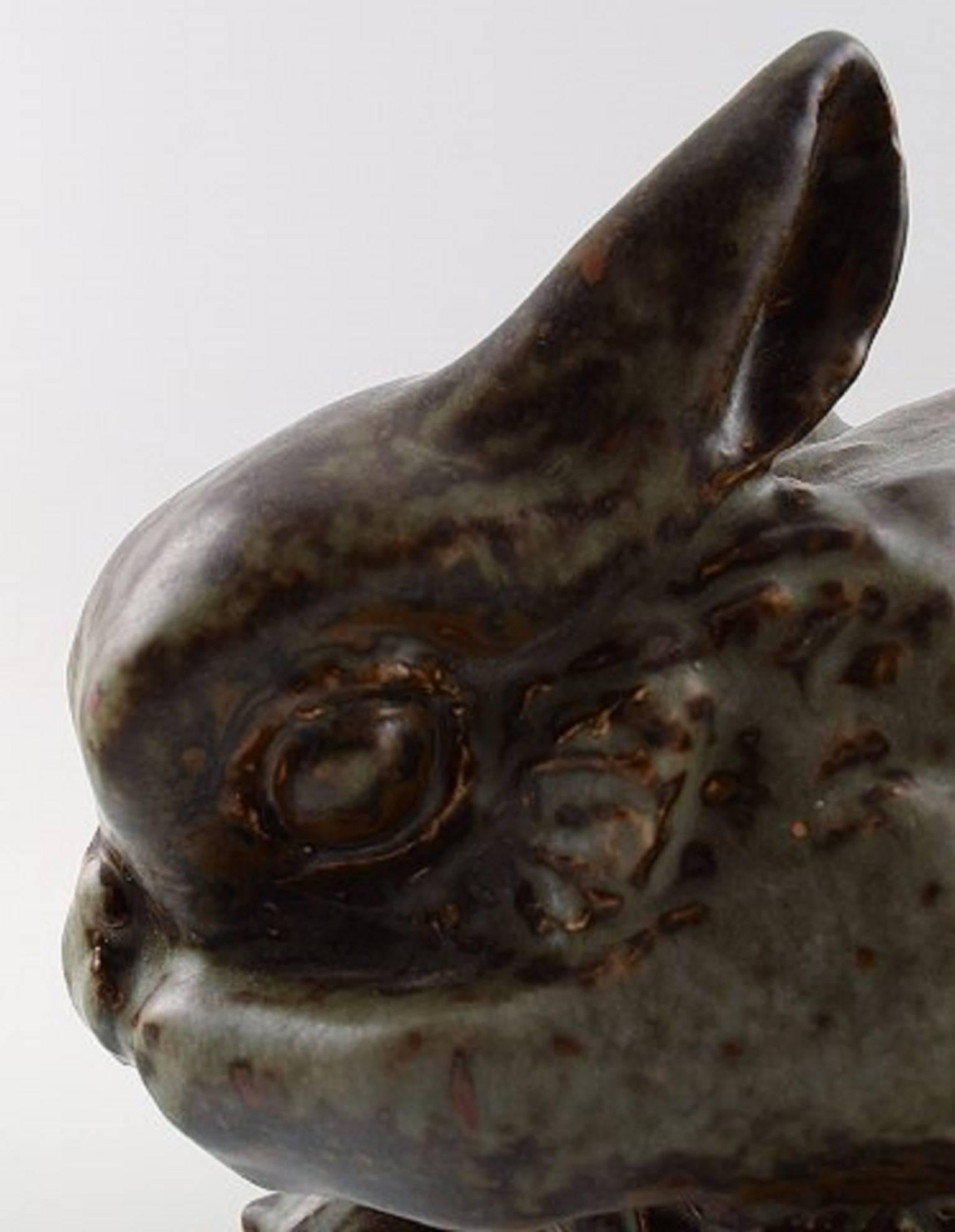 Danish Saxbo Rabbit in Stoneware by Hugo Liisberg