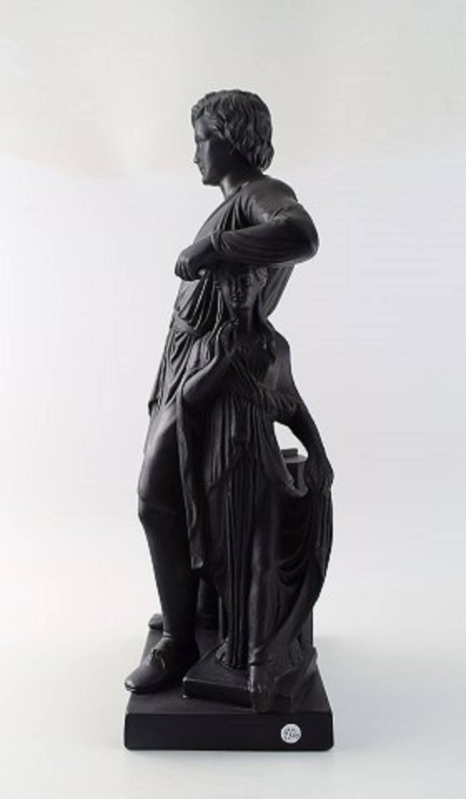 Neoclassical Large and Rare L. Hjorth, Bertel Thorvaldsen, Black Terracotta