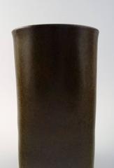 Edith Sonne Bruun for Saxbo, Ceramic Vase, Beautiful Olive Green Glaze