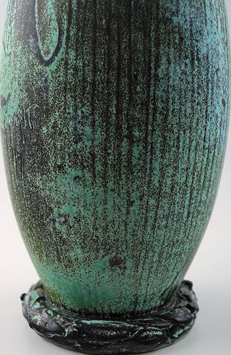 Svend Hammershøi a Tall Earthenware Vase Modelled with Two Stylized Handles 1