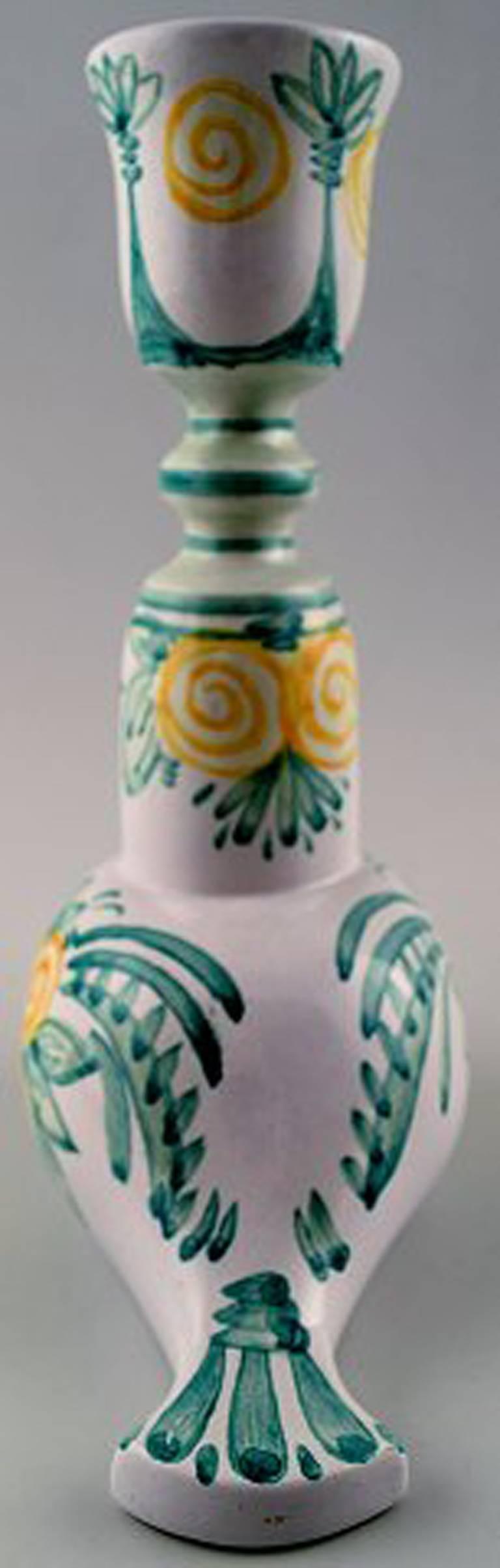 Bjørn Wiinblad Bird from the Blue House, Yellow and Green Glaze, 1985 In Excellent Condition In Copenhagen, DK