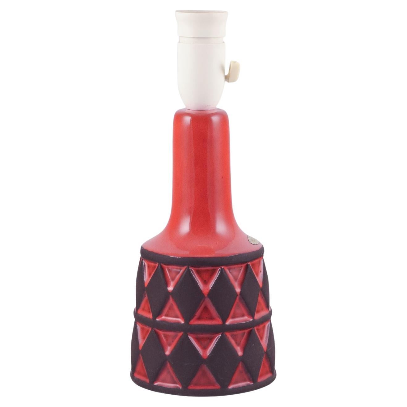 Frank Keramik, Denmark. Table lamp made of glazed stoneware. 1970s For Sale