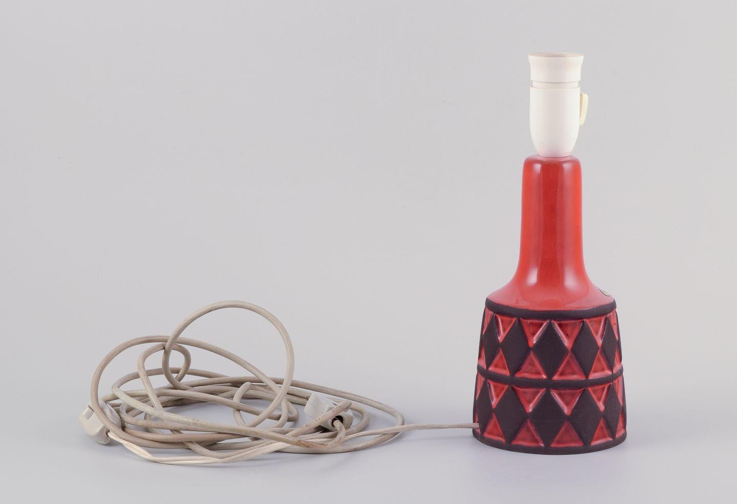 Frank Keramik, Denmark. Table lamp made of glazed stoneware. 1970s For Sale 1