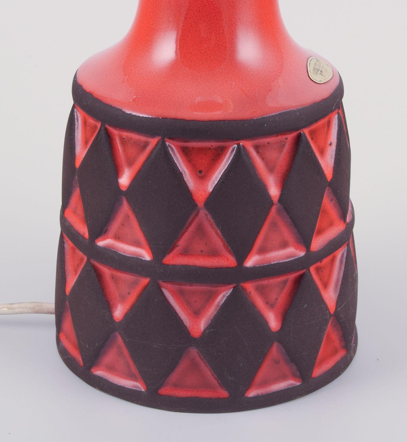 Danish Frank Keramik, Denmark. Table lamp made of glazed stoneware. 1970s For Sale