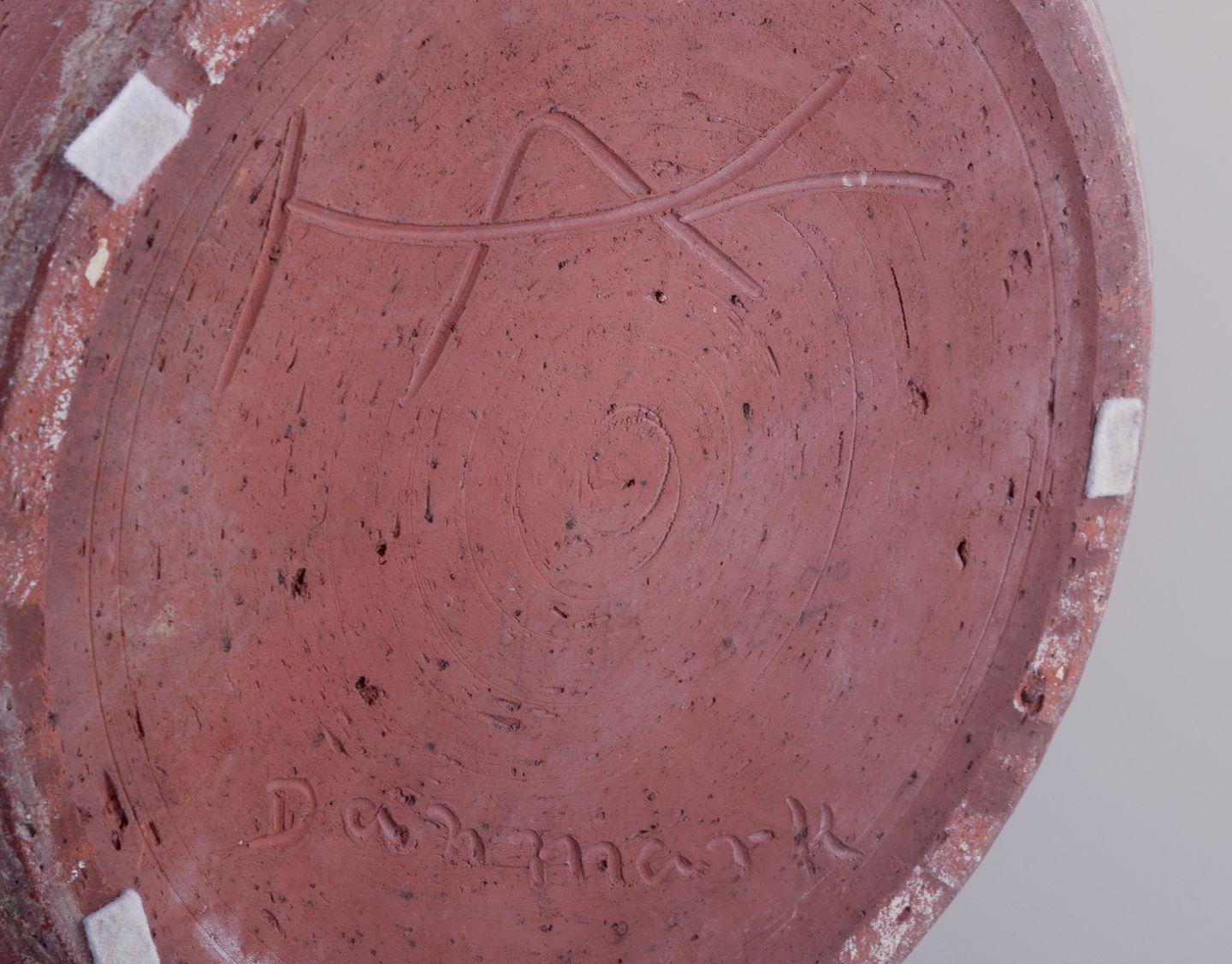 Clay Kähler, large floor vase in unglazed red clay. Mid-20th C. For Sale
