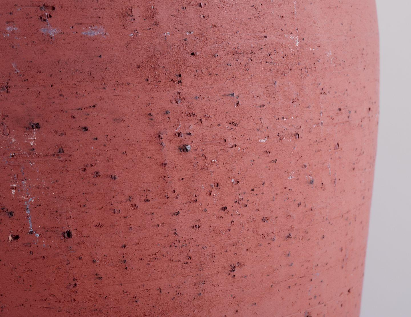 Danish Kähler, large floor vase in unglazed red clay. Mid-20th C. For Sale