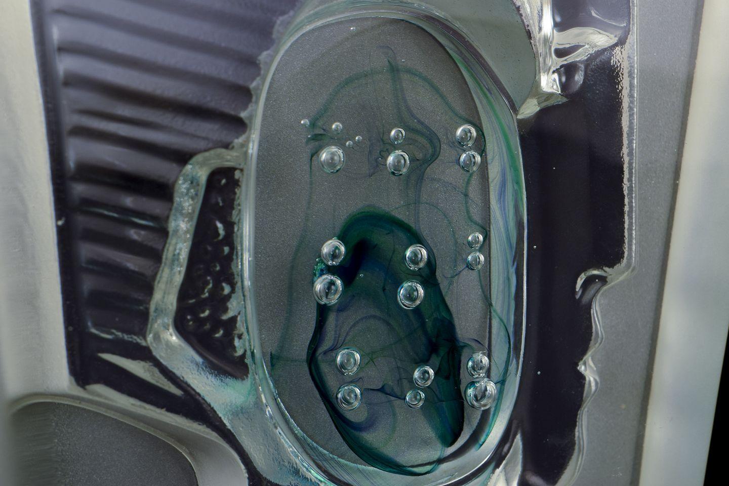 Late 20th Century Murano, Italy.  Sculpture of art glass. Motif of a woman's face. Unique piece. For Sale