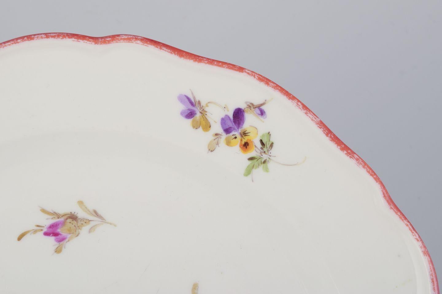19th Century Meissen, Germany. Set of three small antique porcelain plates. 19th C. For Sale