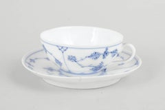 Royal Copenhagen. Antique Blue Fluted Plain demitasse cup with saucer, 1890s.