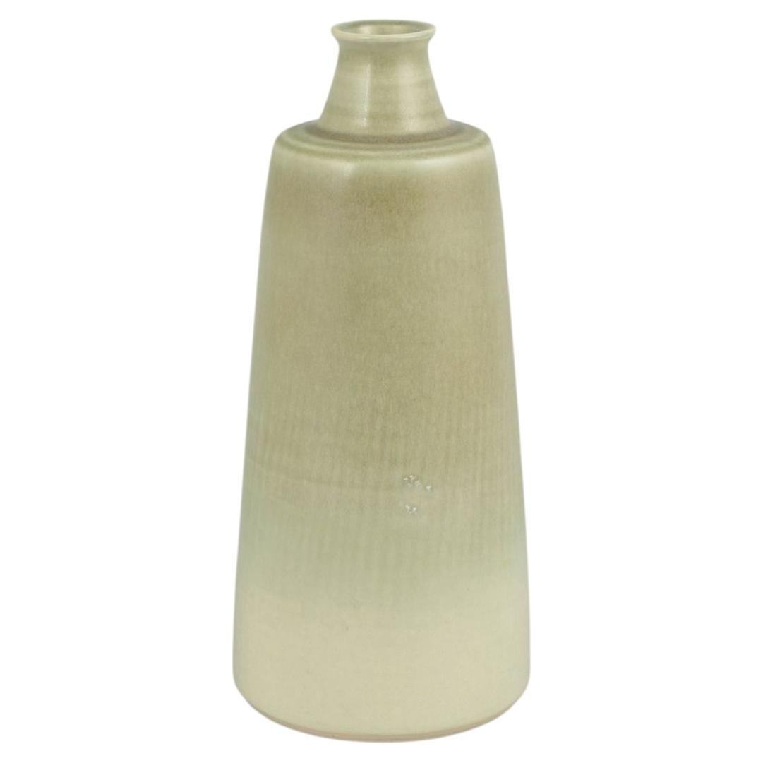 Søholm, Denmark. Cylindrical stoneware vase with hare’s-fur glaze. 1970s For Sale
