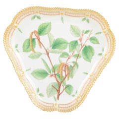 Royal Copenhagen. Flora Danica triangular dish in porcelain, 1963.