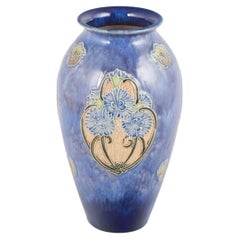 Royal Doulton. Art Nouveau vase with floral motifs in relief. 1930s