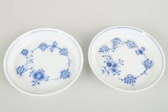 Royal Copenhagen. Blue Fluted Plain. Set of two bottle coasters, 1980s