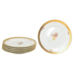 Royal Copenhagen Golden Basket. Set of 6 Lunch Plates in porcelain.