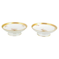 Royal Copenhagen Golden Basket. Pair of Porcelain Compotes, 1970/80s.