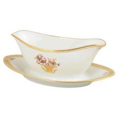 Royal Copenhagen Golden Basket. Porcelain sauce boat. Dated 1964