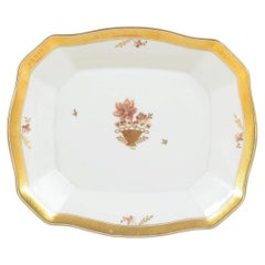 Royal Copenhagen Golden Basket. Octagonal porcelain cake dish. Dated 1968
