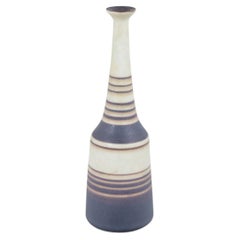 Gunnar Nylund for Rörstrand. Stoneware vase with stripe pattern. Mid-20th C.