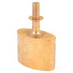 Pierre Forssell for Skultuna. 23-carat gold-plated brass hip flask, 1970s.