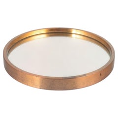 Brass-and-crystal glass mirror. Markaryd, Sweden, 1970s.