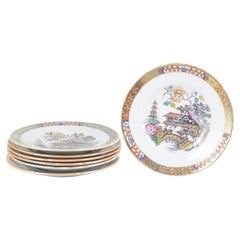 Rörstrand, Sweden. Set of 7 “Japan” faience plates, early 20th c.