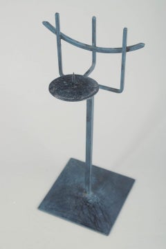 Olof Lundström Orloff. Large candleholder in patinated metal, 1970s
