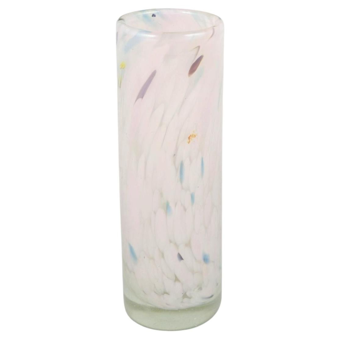 Per Lütken for Holmegaard. Cylindrical glass vase from "Cascade" series. 1970s
