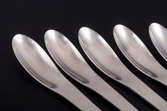 Arne Jacobsen for Anton Michelsen. Set of five dinner spoons in stainless steel.